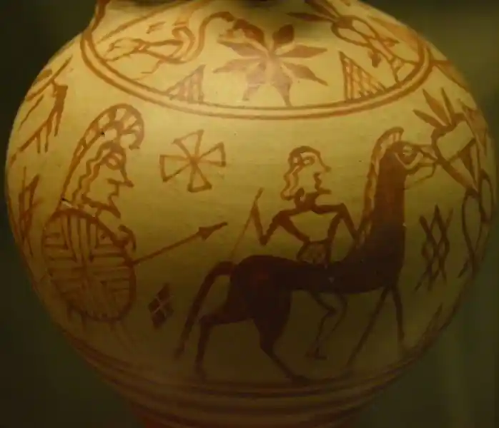 A prechristian cross on a drinking cup